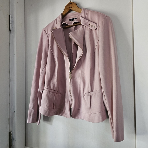 Torrid Light Pink Ponte Moto Jacket Blazer Size 2 Plus Size 2X - Picture 1 of 3